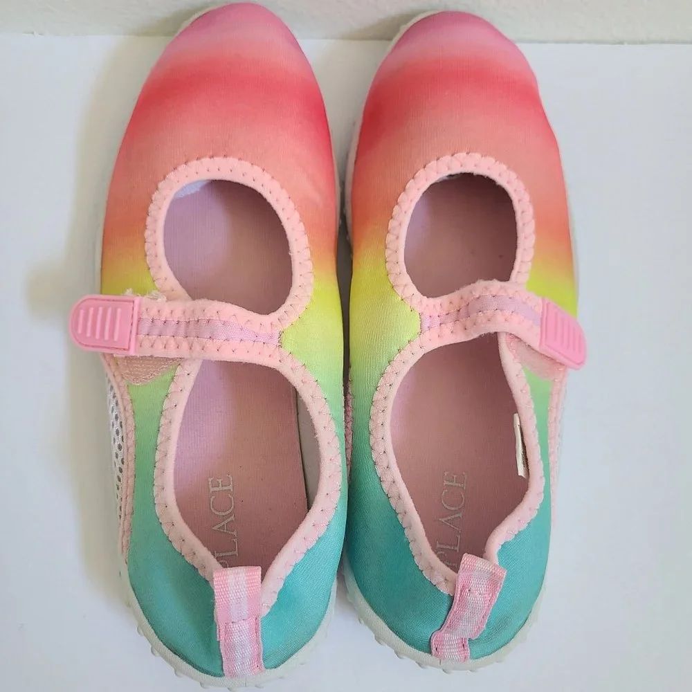 Children's Place Girls Water Shoes Pink RAINBOW Pool Beach